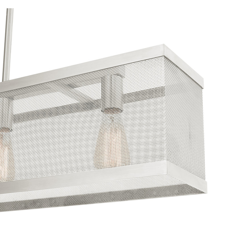 Luminaire suspendu à 3 lumières pour îlot de cuisine, Nickel brossé