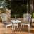 3 Piece Cast Aluminum Patio Bistro - 2 Chairs And 1 Round Table With Cushion In White For Outdoor Use Robust Construction, Easy Assembly Patio, Garden, Backyard Effortless