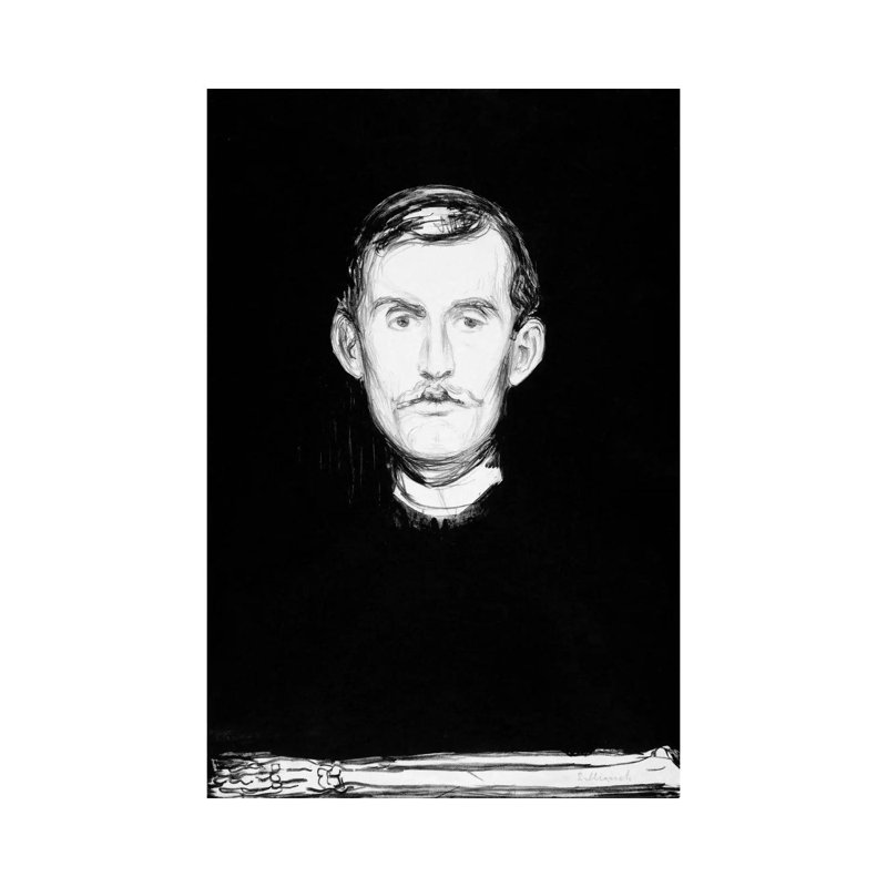 Self-Portrait, 1895 by Edvard Munch - No Frame Gallery-Wrapped Canvas Giclée on Canvas, 45.72cm H x 30.48cm W