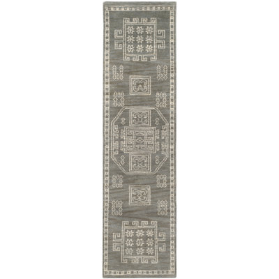 Alimatou Hand Knotted Wool/Cotton Abstract Rug in Gray