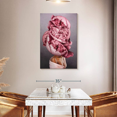 «Pink Floral Lady», reproduction sur toile