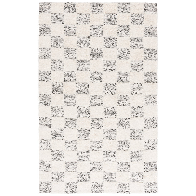Tapis Natura 710 ivoire / noir, Carré 6 pi
