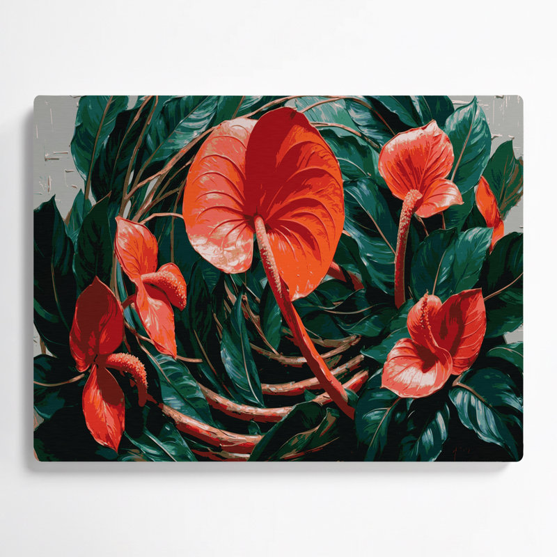 Art mural en métal Botanical Flamingo, H 11 po x l 14 po