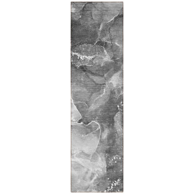 Tapis de couloir d'extérieur 8 po gris