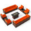 Ensemble de conversation modulaire en rotin pour l'extérieur avec table pour foyer 12 personnes-511477755-518326107