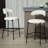 26'' Counter Height Bar Stools Teddy Fabric Cover Kitchen Island Counter Bar Stool With Black Powder Coating Base And Footrest-2139466195