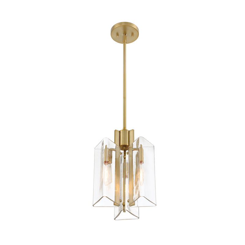 Kyele 3 - Light Brushed Gold Geometric Pendant
