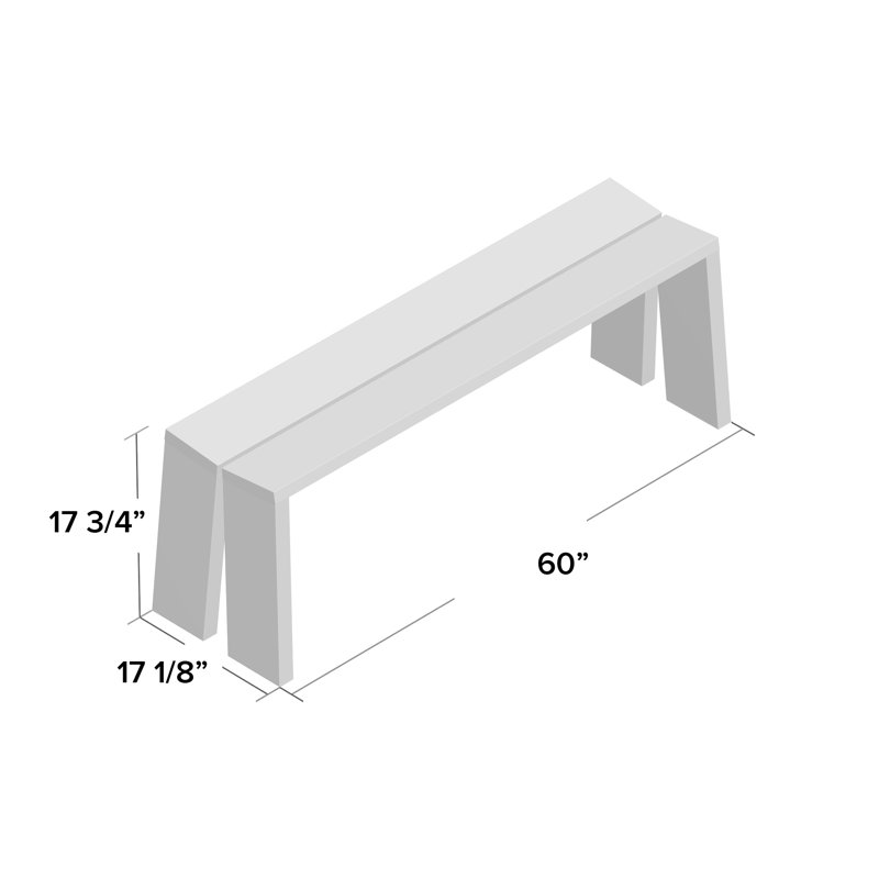 Banc divisé Amicable, Noyer, H 17,5 po x l 60 po x P 17,1 po
