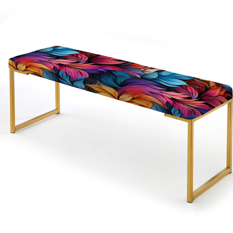 Tropical Mirage Vi Tropical Pattern - Tropical Upholstered Gold Bench