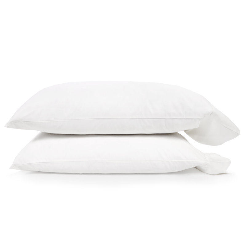 Ensemble de housse de couette en satin de coton Classico, Housse de couette pour grand lit et 2 taies décor, Blanc