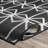Bellino Geometric Machine Woven / Power Loomed Black Indoor/Outdoor Patio Rug-2100014793