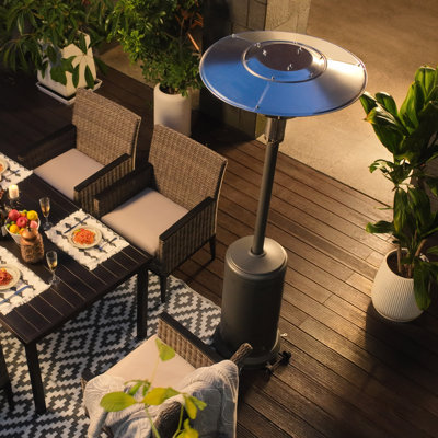 Chauffage de terrasse extérieur au propane en acier inoxydable de 46 000 BTU