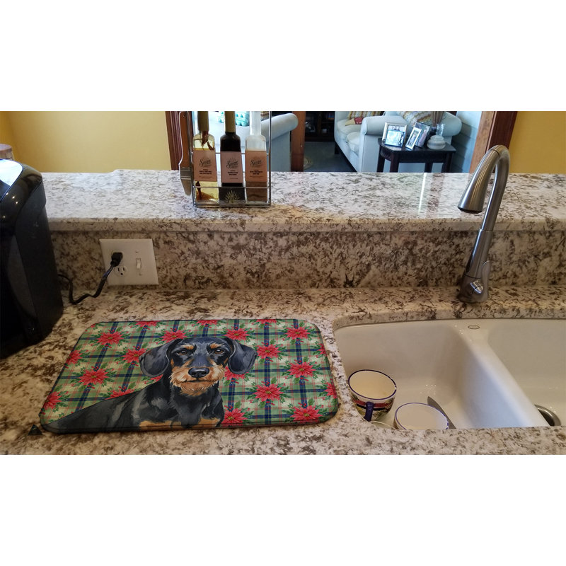 Tapis de séchage en fil de fer noir et brun teckel, Noir / brun clair 