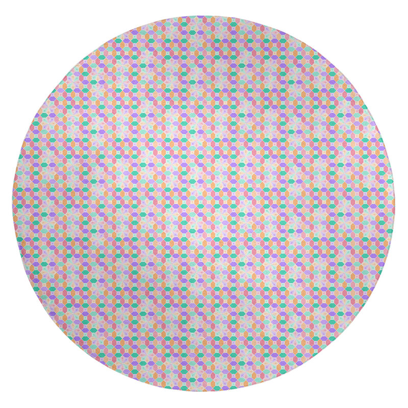 Chenille Geometric Indoor Rug, Round 5'