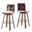 Tabourets de bar d'intérieur pivotants 360 de 360 degrés, dossier uni, sièges beige doux en nuage, structure en fer, chaise 2 nettoyée avec structure en métal, finition noyer, revêtement, rembourrage en mousse, similicuir