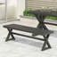 Banc de salle à manger d'extérieur, noir mat antique