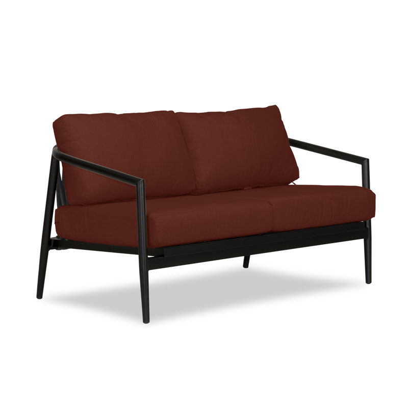 Olio Outdoor 2 - Seat Loveseat, Canvas Charcoal Sunbrella® Canvas, Black