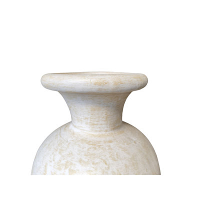 Maeanna Cream Ceramic Tall Amphora Floor Decorative Vase