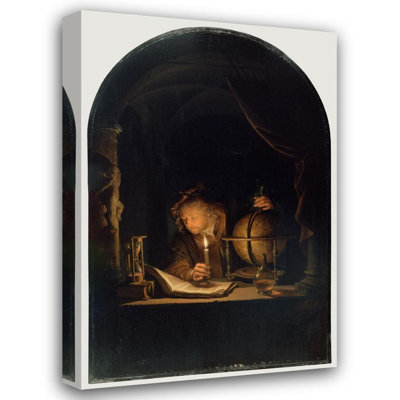 «Astronomer by Candlelight» par Gerrit Dou - Art mural sur toile tendue avec châssis