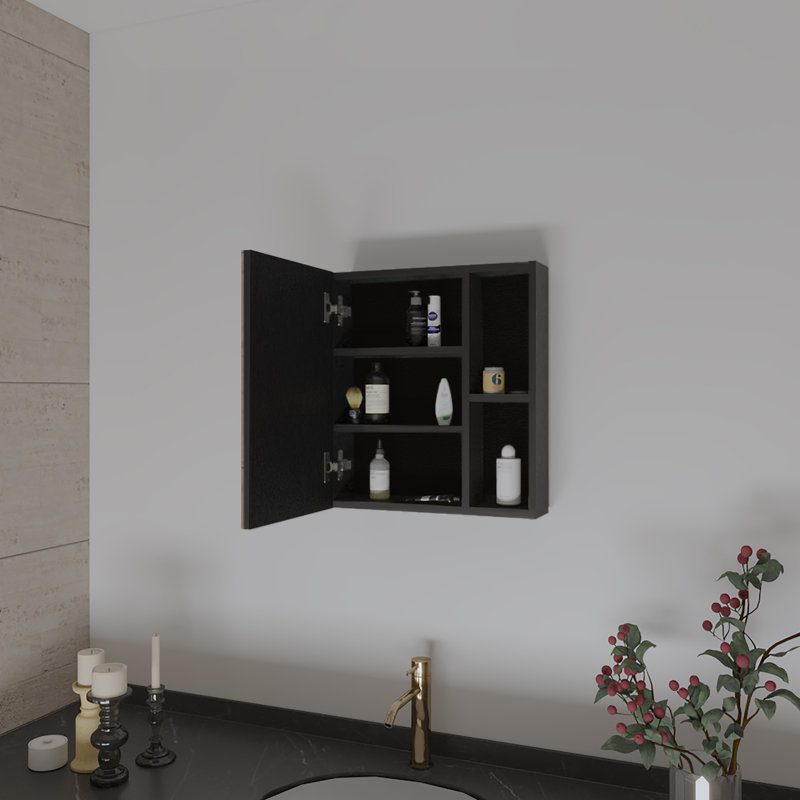 Alenda 17.7mm W 19.6mm H Wall Mounted Required Medicine Cabinet Mirror