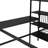 Full Over Twin Metal Bunk Bed With Built-in Desk Metal Bed Frame With Shelves and Ladder-1322772386