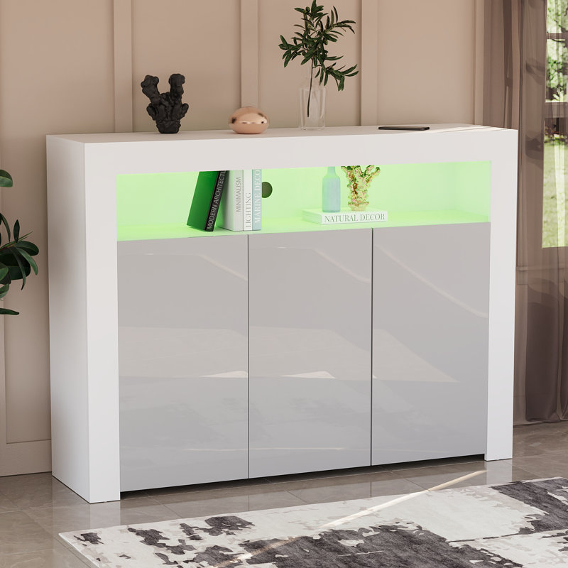 Muskoka 130cm Sideboard, White/Grey