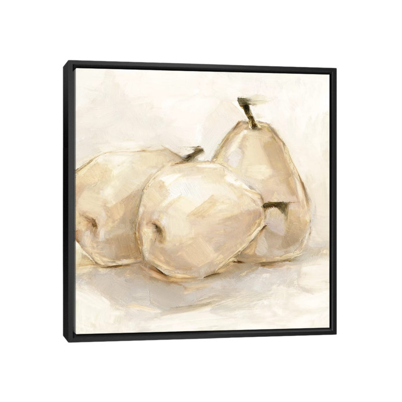 "White PEAR Study II" par Ethan Harper, reproduction d’art, H 18 po x l 18 po x P 1,5 po, Toile avec cadre noir, Aucun mat