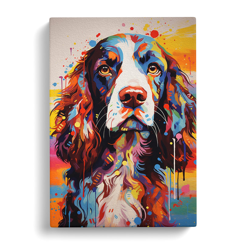 English Springer Spaniel Futurism - Wrapped Canvas, 50cm H x 35cm W x 3cm D