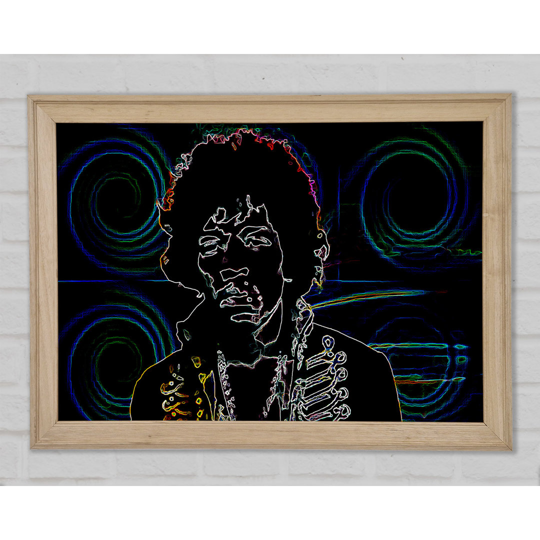 Jimi Hendrix Psychedelic - Einzelne Bilderrahmen Kunstdrucke