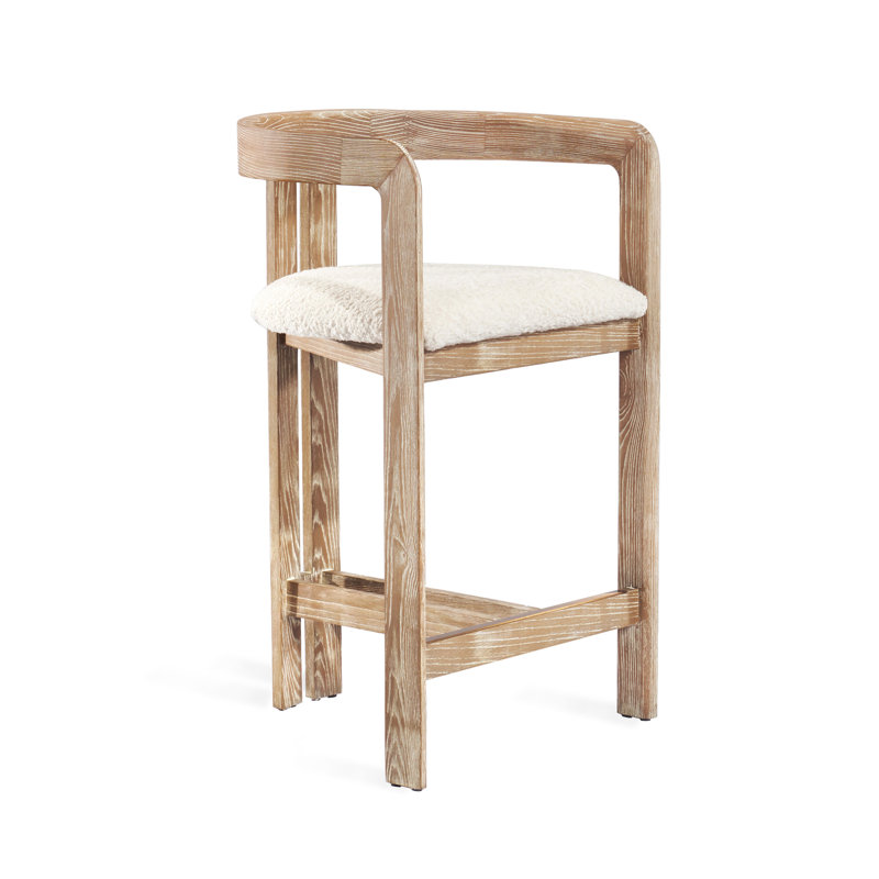 Burke Upholstered Stool,  Beach Ceruse/Shearling