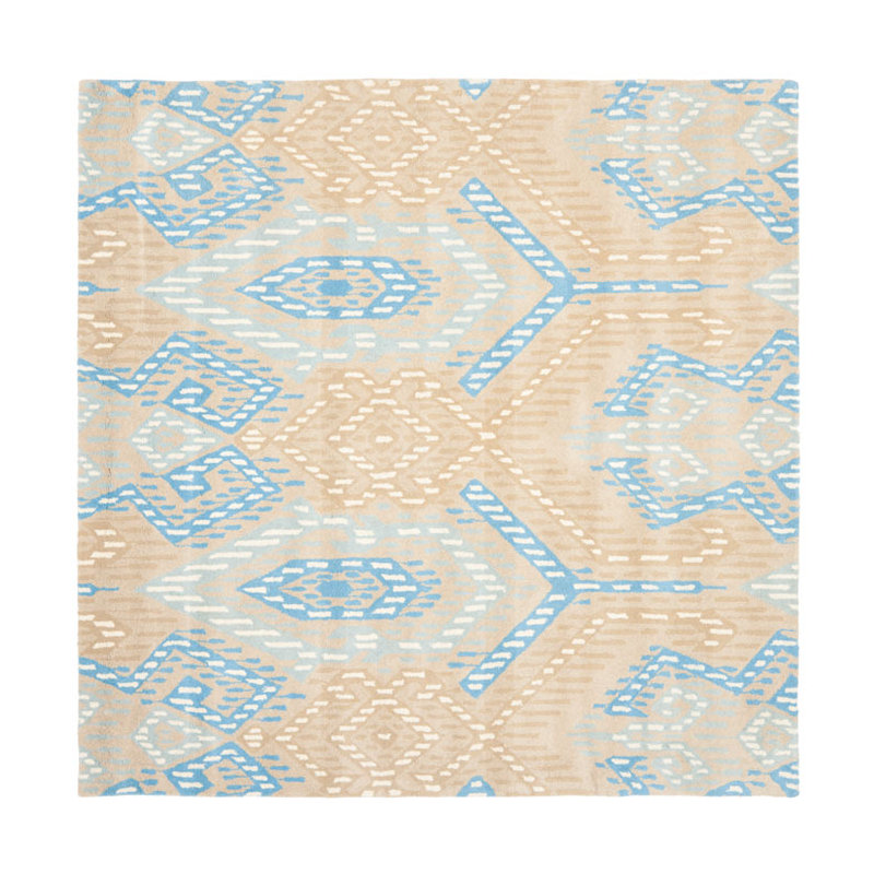 Eaton Wyndham Hand Tufted Wool Ikat Rug, Square 7'
