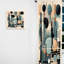 Gopi - bleu et noir Symmetry In Motion II - rideau en velours moderne - obscurcissant - 1 panneau-926617676