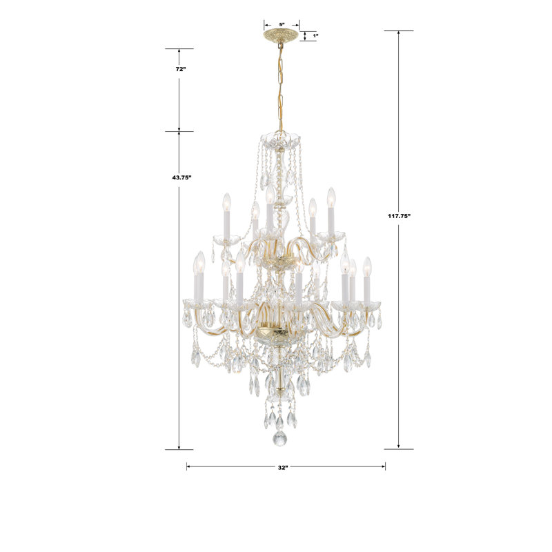 Lustre classique 15 lumières Irl, Or