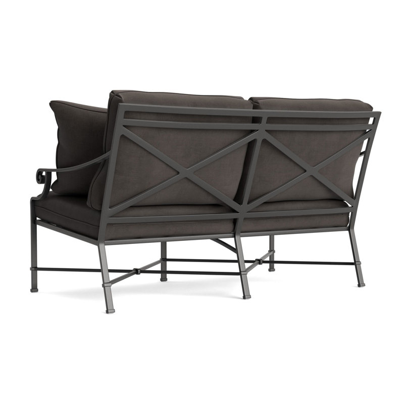 Venetian Outdoor 2 - Seat Loveseat, Textured Pewter, Fusion Charcoal