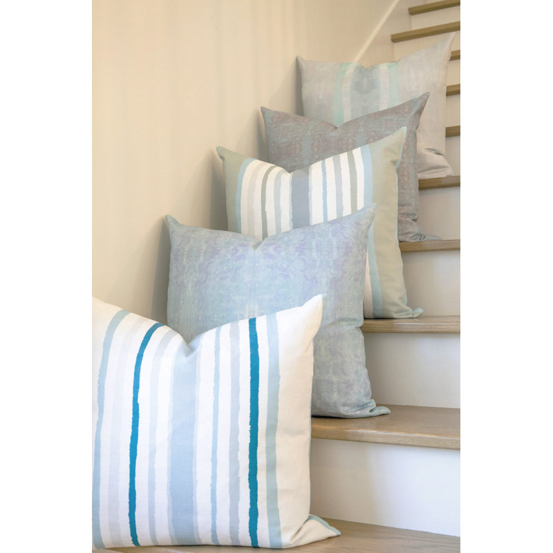 Brother Stripe Square Pillow Cover & Insert, Blues Striped, 22"H x 22"W