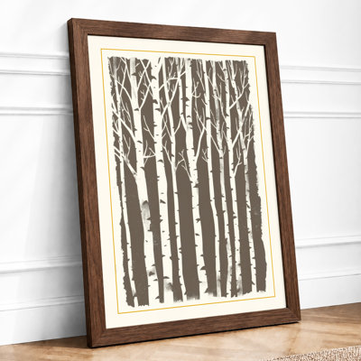 Silent Birch Forest Scandinavian - Framed Print