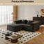 Velours côtelé modulaire, 2 places assises + 1, mousse à mémoire de forme à haute densité, gris, sans assemblage pour le salon modulaire gris avec coussins et espaces invités
