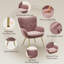 Fauteuil rembourré en velours moelleux avec pieds en métal-1288964171
