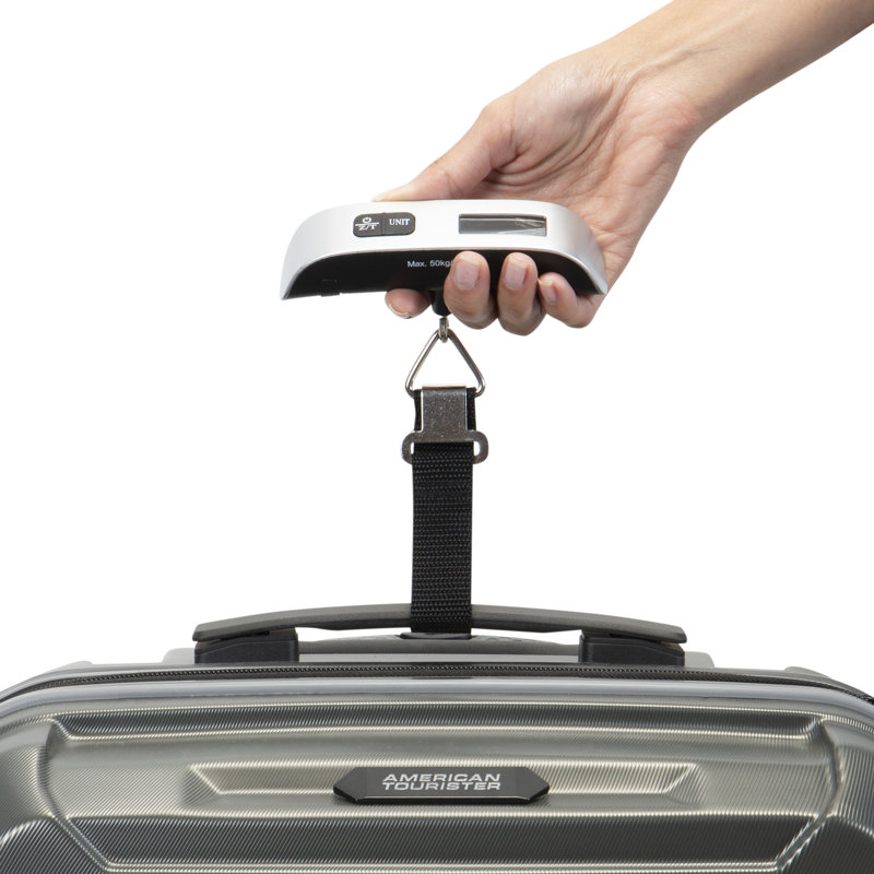 Compact Black Digital Hanging Luggage Scale with LED Display