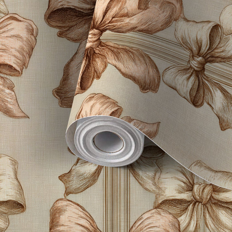 Papier peint peler et coller en PVC, revêtement mural auto-adhésif amovible avec ruban délicat, impression de style antique gravé sur tissu, imperméable pour la décoration intérieure - rouleau