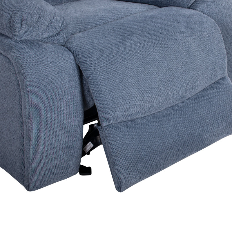 Roundhill Furniture Blitz Transitional Manual Reclining Loveseat, With Cup Holders, Blue