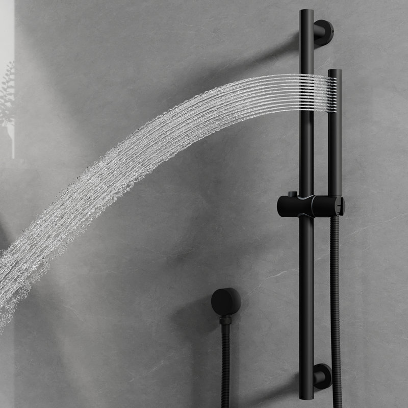 3-Function  Shower System With 10" Ultra-Thin Round Shower Head,Body Jets And Hand Shower (Valve Included), Matte Black