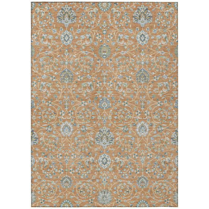 Machine Washable Indoor/Outdoor Chantille ACN2758 Global Rug, 3' x 5', Copper