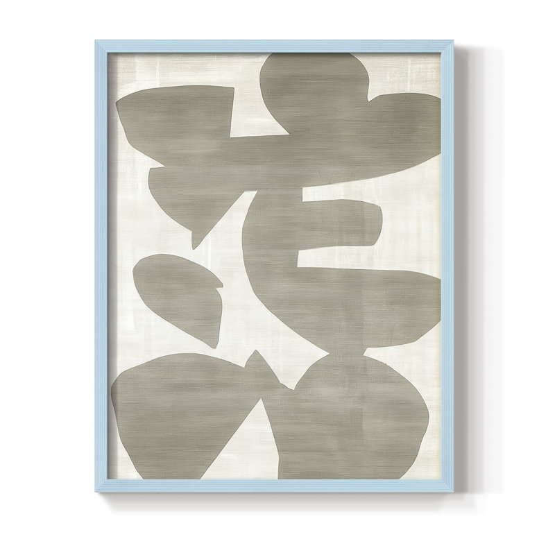 Impression abstraite encadrée CDXII - prête à être accrochée, H 29 po x l 23 po, Bleu