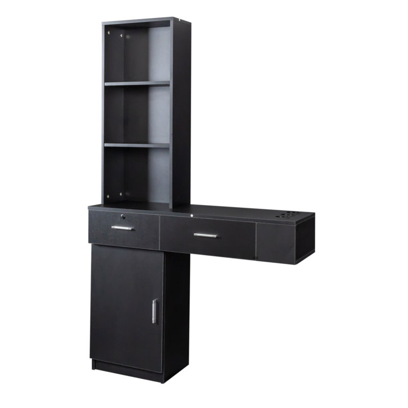 Commode moderne, grande commode de rangement, Noir