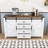Rustic Storage Sideboard with 4 Drawers, Sliding Barn Doors and Built-In Power Outlet-268565953