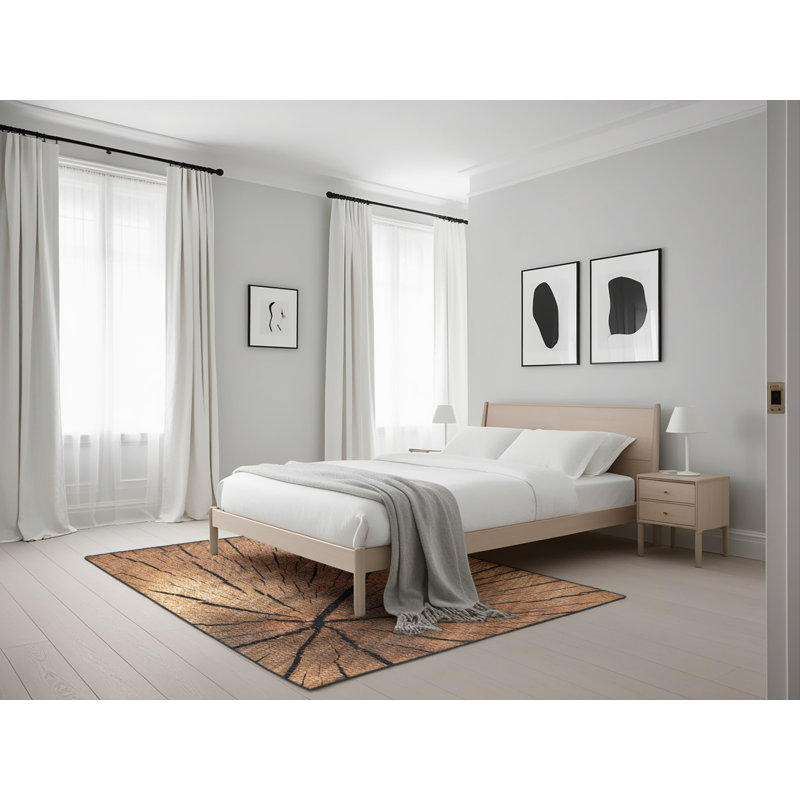 Tapis brun Wooden Textures, Rectangle 5 pi x 7 pi