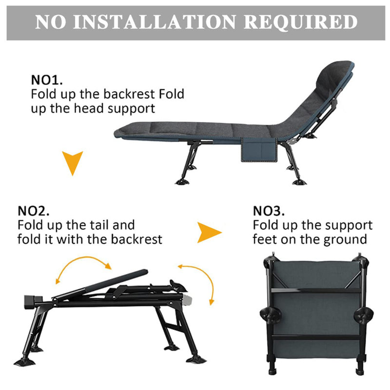 Camping bed, camping bed, office bed, Grey