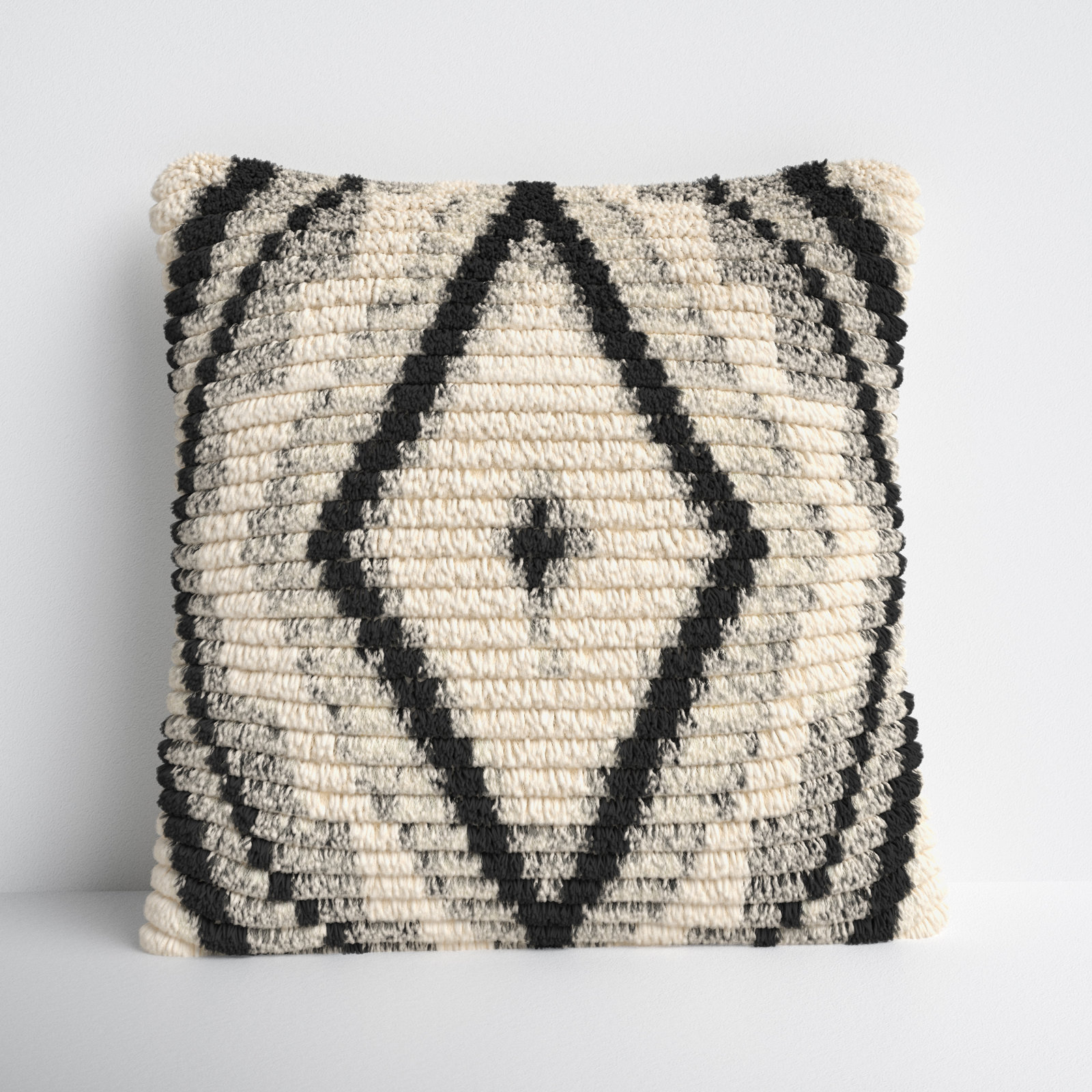 Cyan Geometric Wool Throw Pillow, 20" x 20", Pillow Cover Only - No Insert