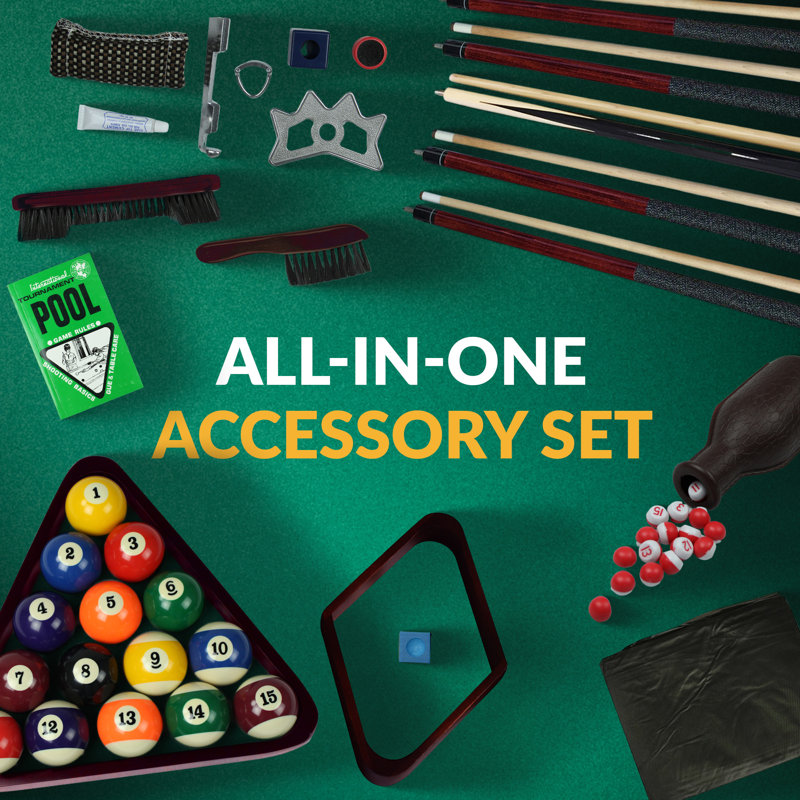 Deluxe Billiards Pool Table Accessory Kit, Mahogany